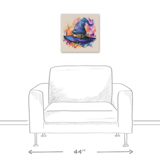 Painterly Witch Hat 16" x 16" Canvas Wall Art
